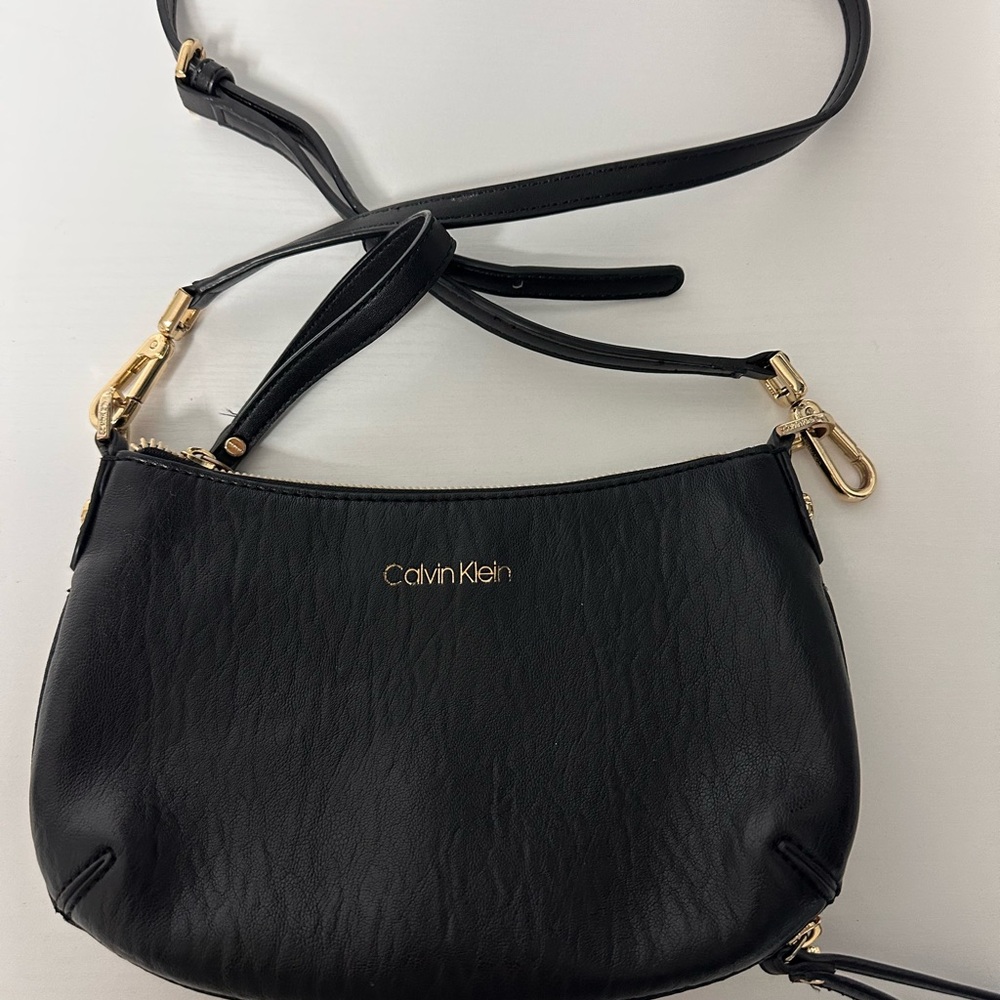 Calvin Klein Black and Gold Crossbody Bag